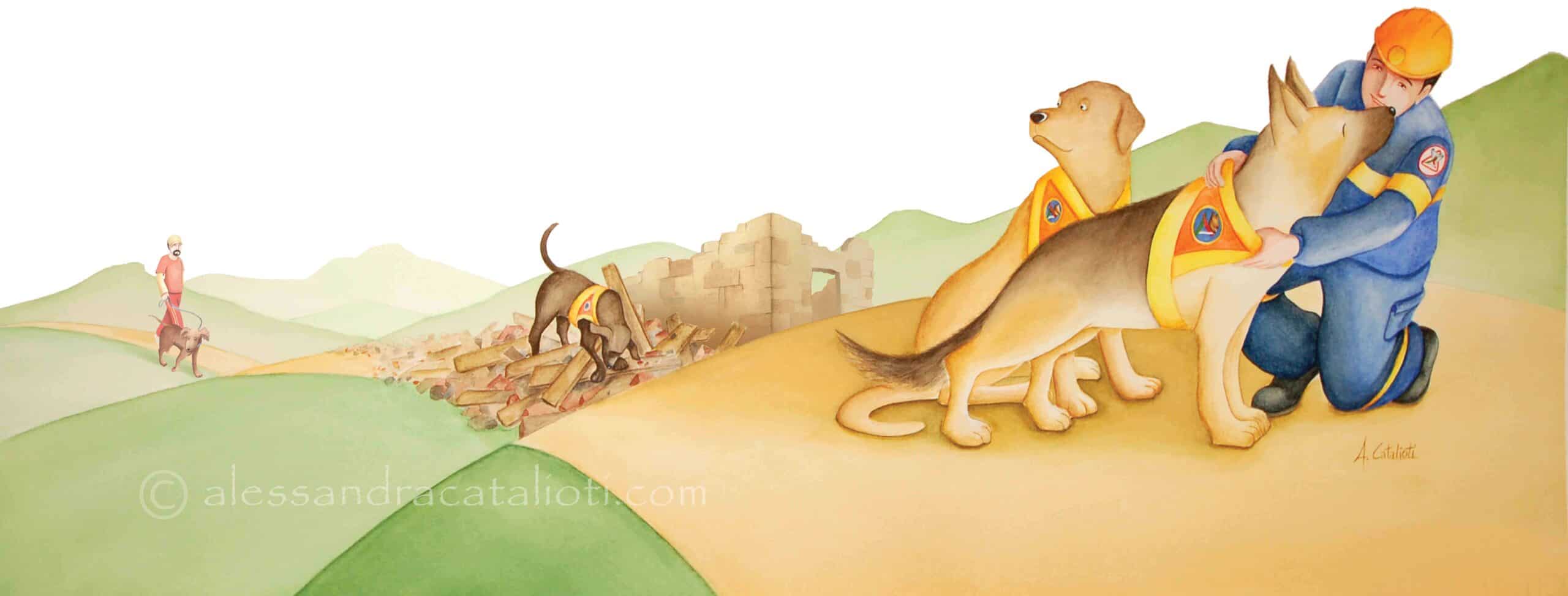 An advertising illustration to represent the activities done in the kennel club