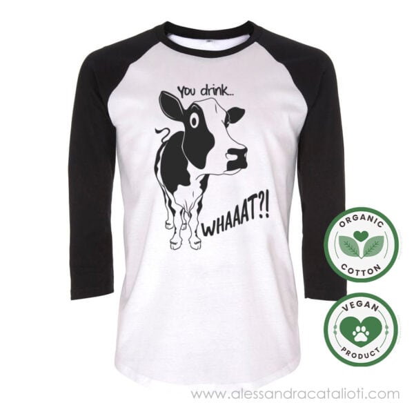 vegan t-shirt baseball in morbido cotone organico