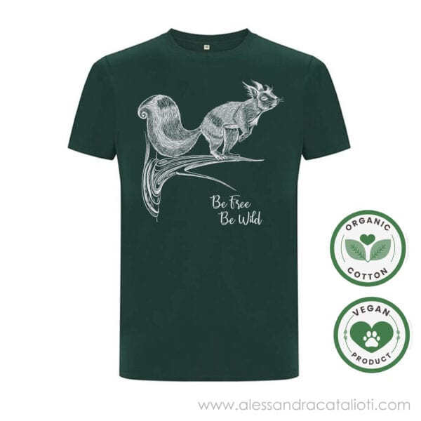 T-shirt-scoiattolo-vegan-unisex-con-stampa-scoiattolo